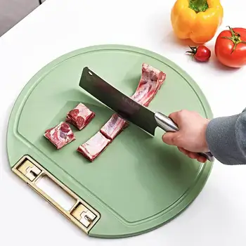 가정용 주방 양면 항균 도마, 원형 캠핑 도마, 나이프 샤프너 포함