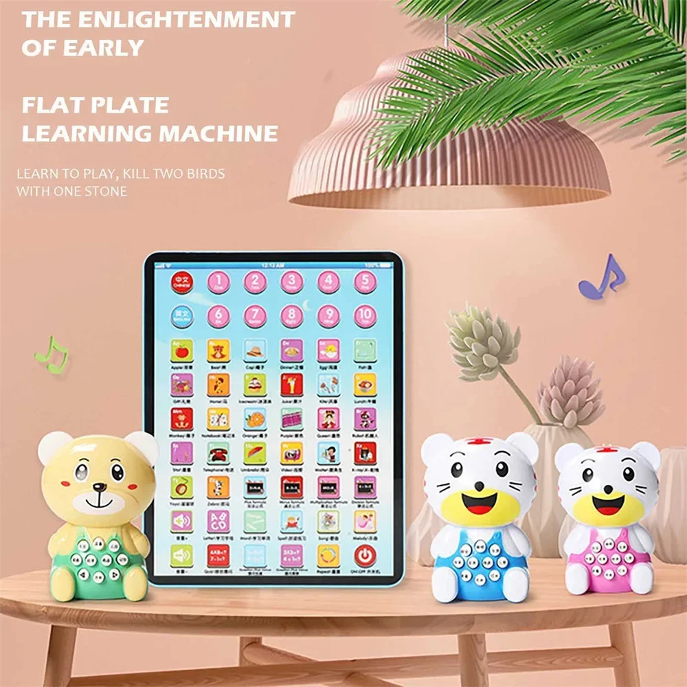 Learning Tablet Chinese English Machine Electronic Touch Pad Funny Interactive Learning Study Toy Laptop Kids Educational Toys
