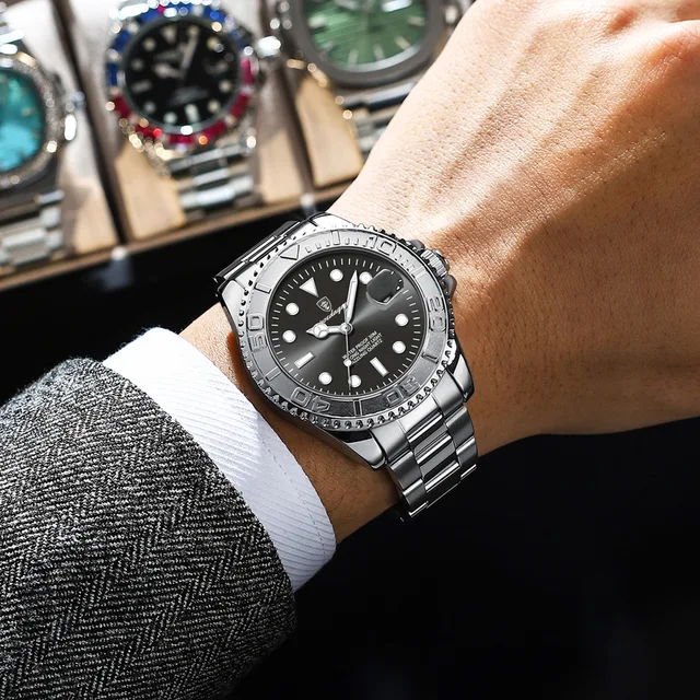 POEDAGAR Luxury Male Watch Waterproof Luminous Date Men Wristwatch Stainless Steel Male Clock Sport Fashion Quartz Men's Watches