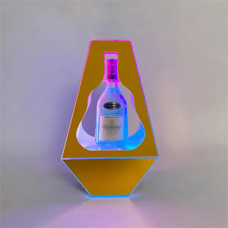 LED luminous neon XO wine seat colorful light champagne king bar KTV luminous display golden wine rack props