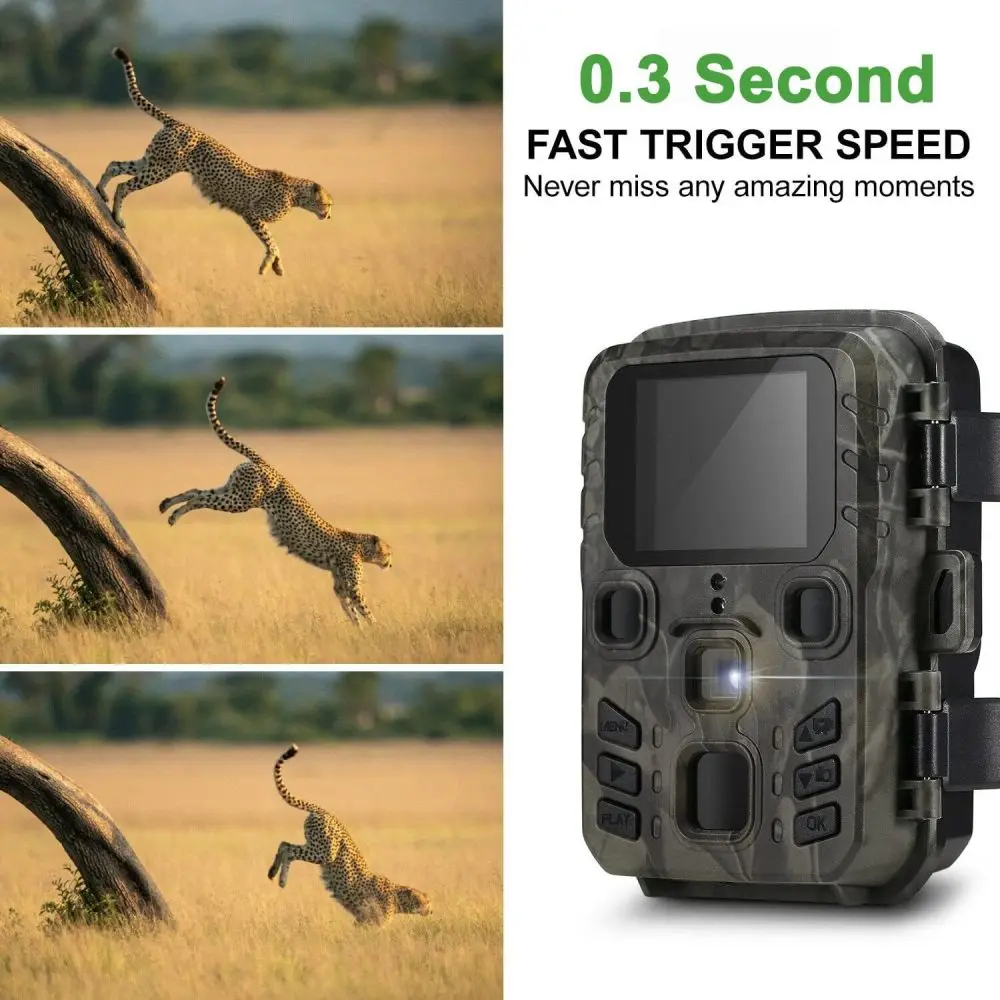 Outdoor Wildlife Camera 24MP Trail Camera Infrared Night Vision 0.3S Motion Activated Waterproof Trap Nature Wildlife Scouting