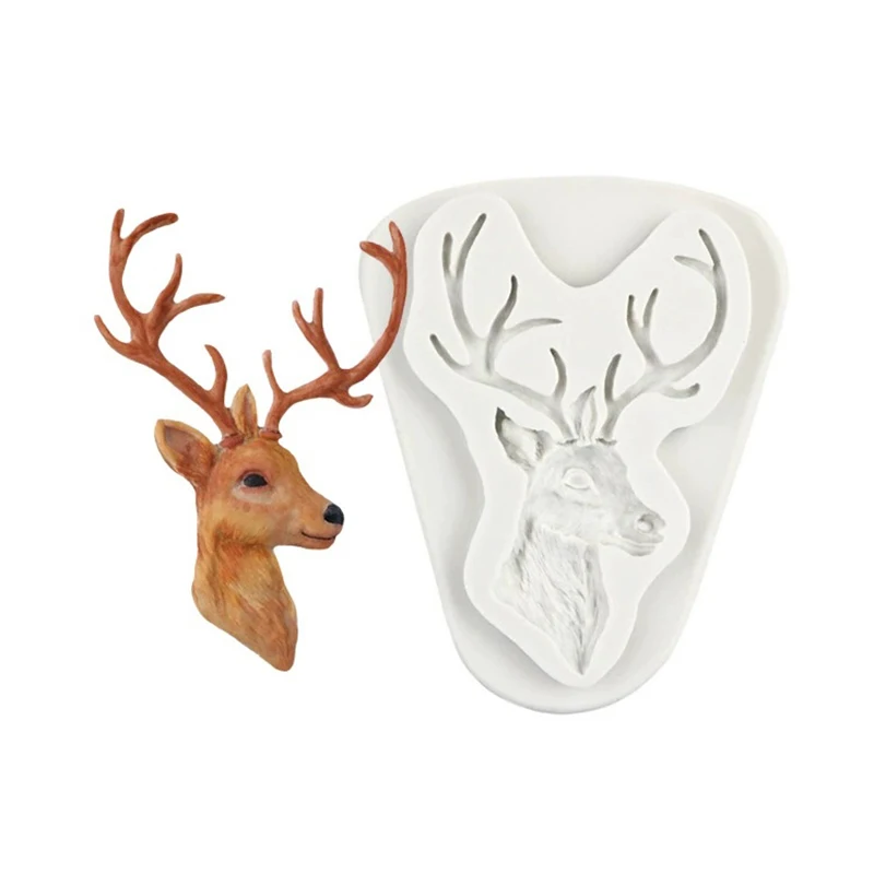 Deer Head Silicone Cake Mold Fondant Molds Cake Decorating Tools Chocolate Gumpaste Mold Fondant Tools Soap Mold Christmas