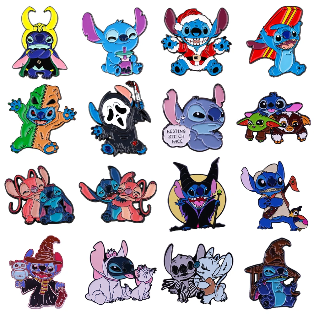 Leuke Stitch Emaille Pins Reversspeldjes Badges Op Rugzak Accessoires Voor Sieraden Mode Broches Accessoires Geschenken