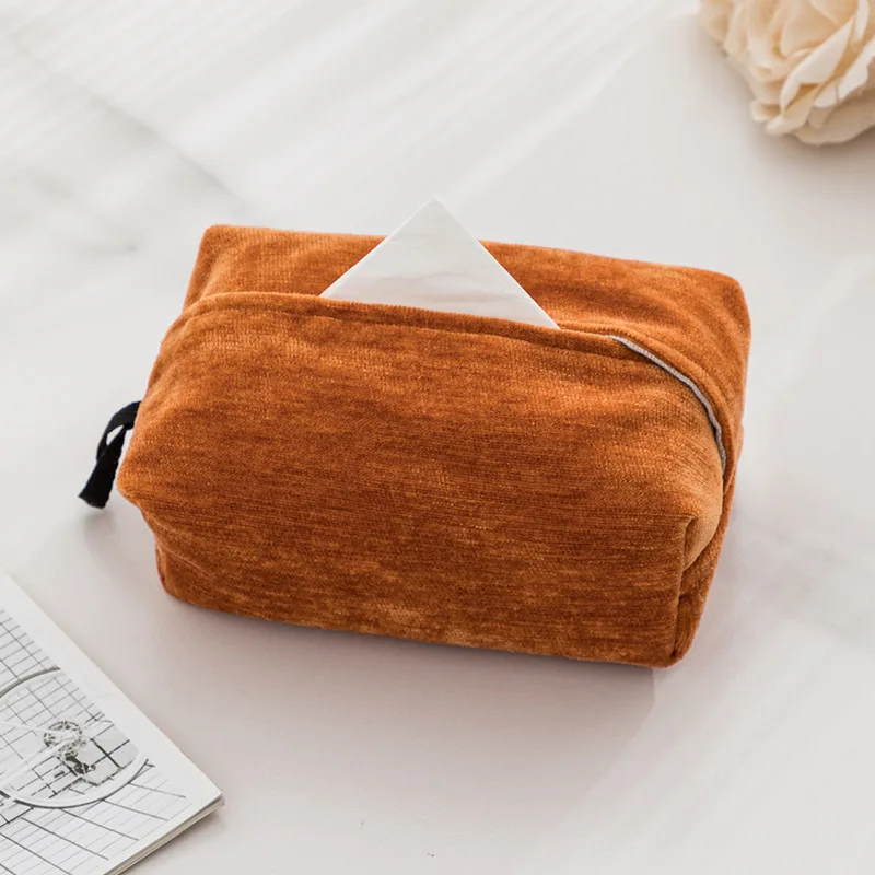 Can Be Hung Creative Modern Light Luxury Style Home Fabric Tissue Box Living Room Desktop Napkin Cover Tissue Bag Tissue Box 5
