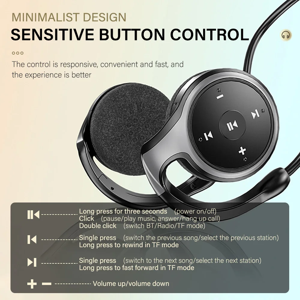 Radio SD TF Card Support Headphones Wireless Bluetooth Headset