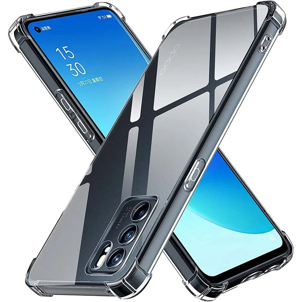 

Shockproof Clear Case For Oppo Reno 10 5G Reno 5 6 7 8 Lite Pro Plus Cover 8T 4G 5G Case Crystal Soft TPU Transparent Dustproof