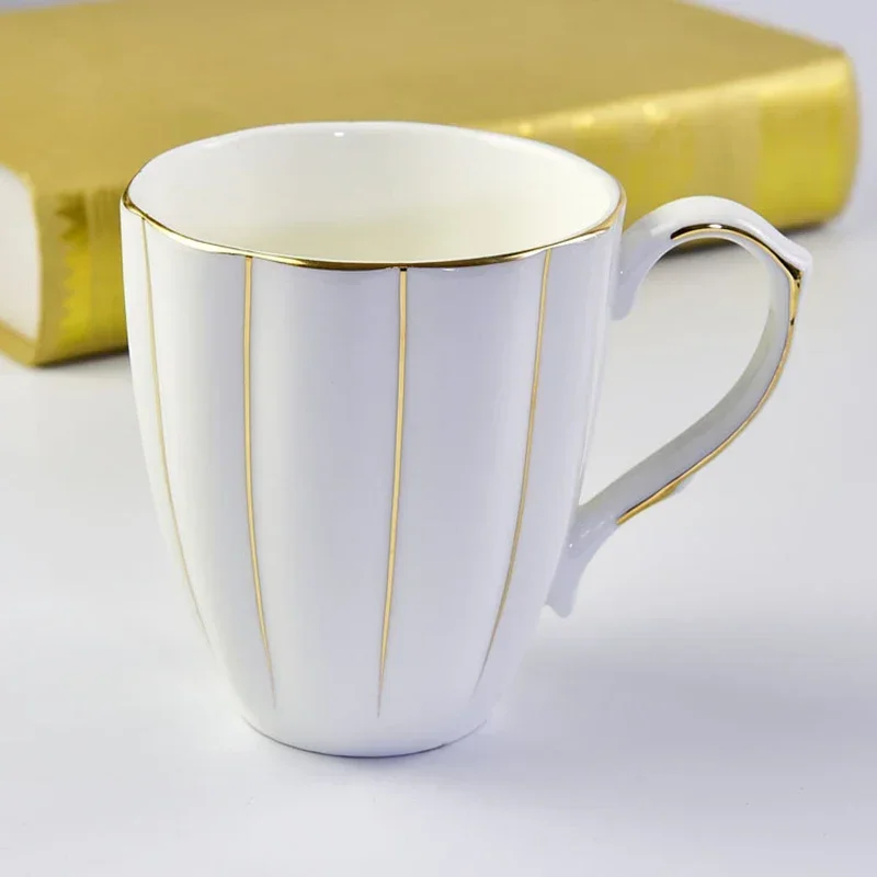 

1PCS Phnom Penh Silver Border Mug 300ml Bone China Relief Moonlight Cup Ceramic Office Gift Coffee Milk Tea Cup With Handle