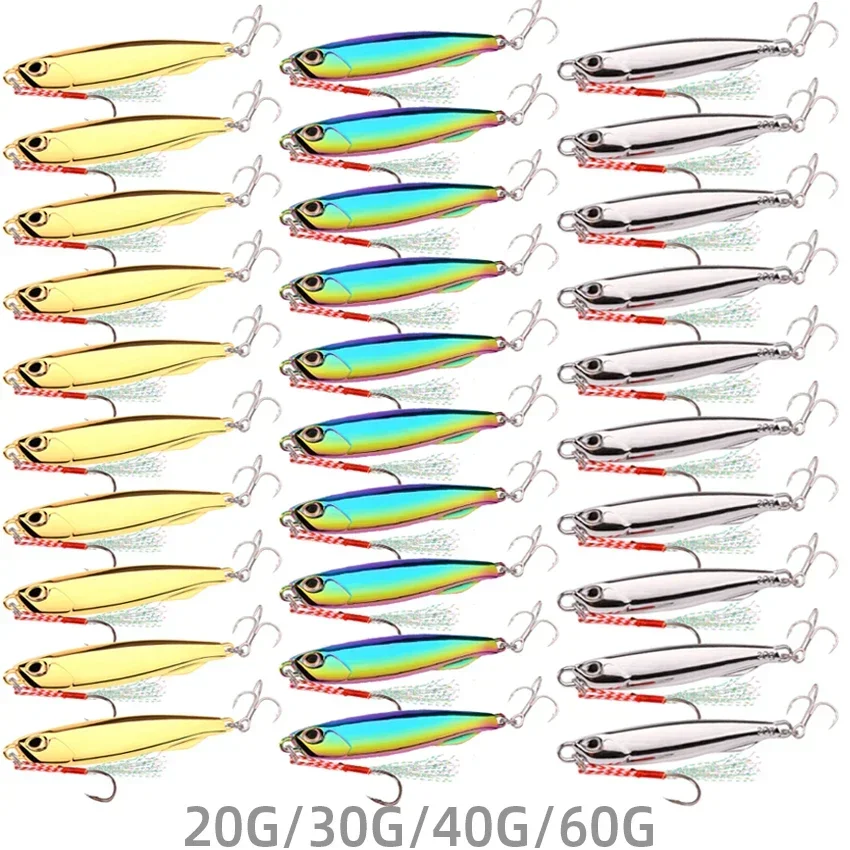10/30PCS Überzug DUO Metall Jigs Lockt 7g 10g 15g 20g 30g 40g 60g Jigging Crankbait Jig Angeln Locken Pesca Salzwasser Lockt
