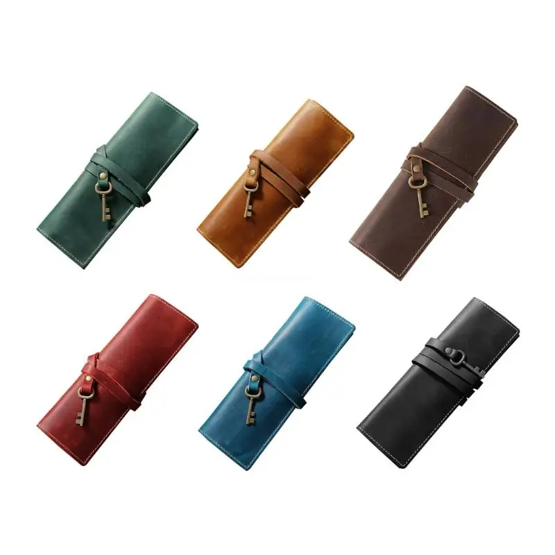

Pencil Wrap Bag Leather Pencil Roll Case Pencil Holder Roll Up Dropship