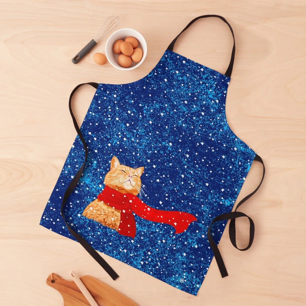

Tabby loves Snow Apron Women'S Home Clothes Kitchen Utensils Kitchen Special Accessories