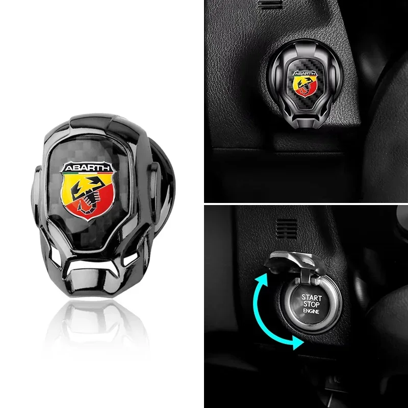Car Start Button Cover Interior Button Decoration For Abbas Abarth Punto 124/125/500 Stilo Ducato Car Accessories