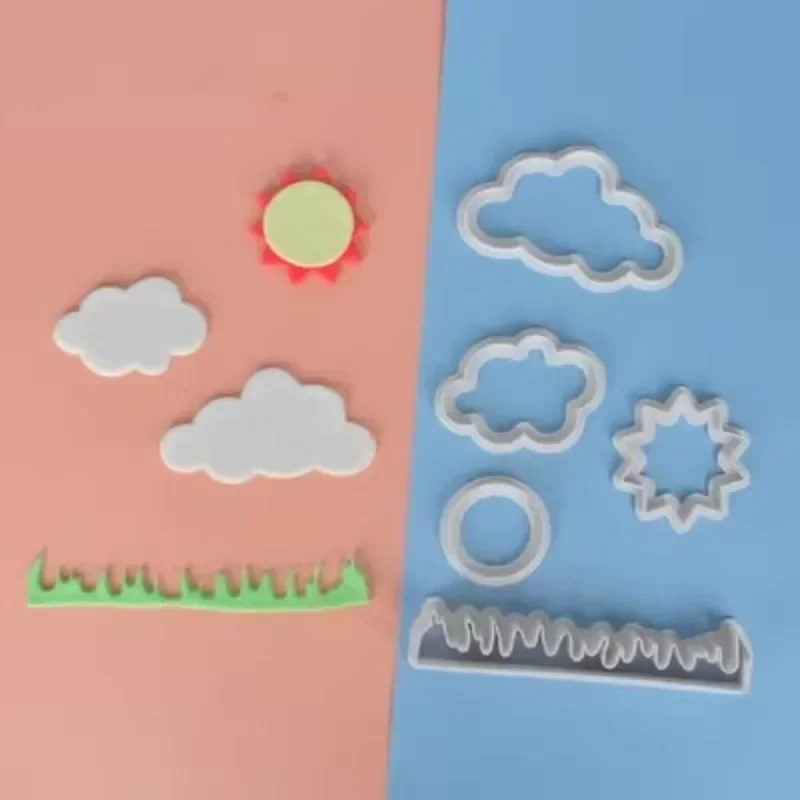Description Picture 4 of item5Pcs Grass Sun Cloud Cake Cutter Sugar Craft Cookie Mold Fondant Reusable Kitchen Baking Decorating Tools Biscuit Cupcake Pastry