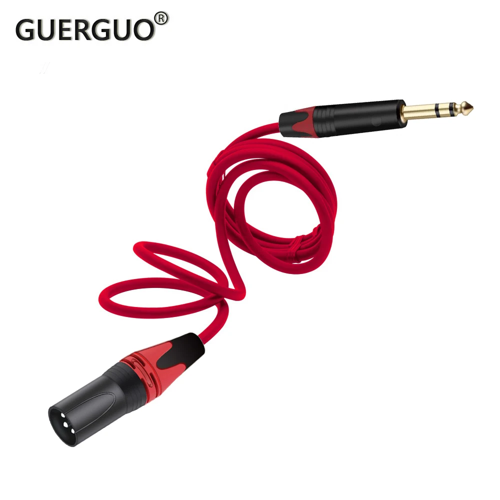 

GuerGuo Microphone Cable XLR 3-Pin to Jack 6.5mm Stereo Mic Lead Aux Cord TRS 6.35 mm Male to XLR Male Cord for AMP Pro Audio