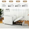 Convertible Chair Bed, 3-in-1 Multi-Functional Velvet Sleeper Sofa Pull-Out with Hidden Side Table (White) Children's Sofas 5