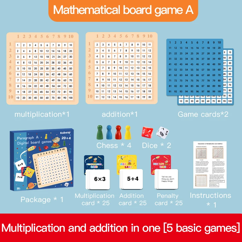 Children's math puzzle toys, multiplayer tabletop games, prompt memory, intelligence development training, learning aids 5