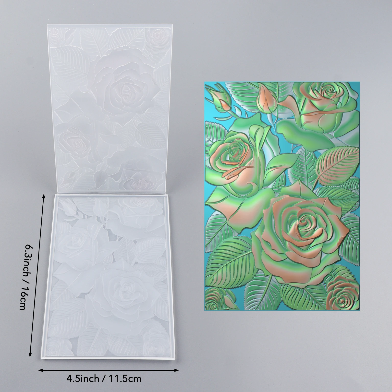 블루밍 로즈 3D 엠보싱 폴더 종이 공예 엠보스 템플릿 발렌타인 웨딩 DIY 인사말 카드 스크랩북용