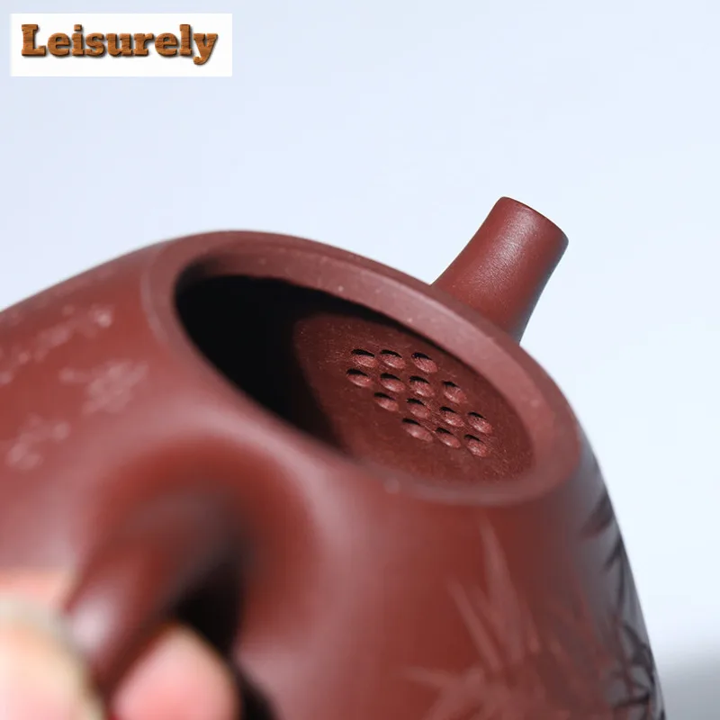Classic Yixing Purple Clay Teapots Handmade Stone Scoop Pot Raw Ore Mud Kettle With Infuser Zisha Tea Set Tea Ceremony Ornaments