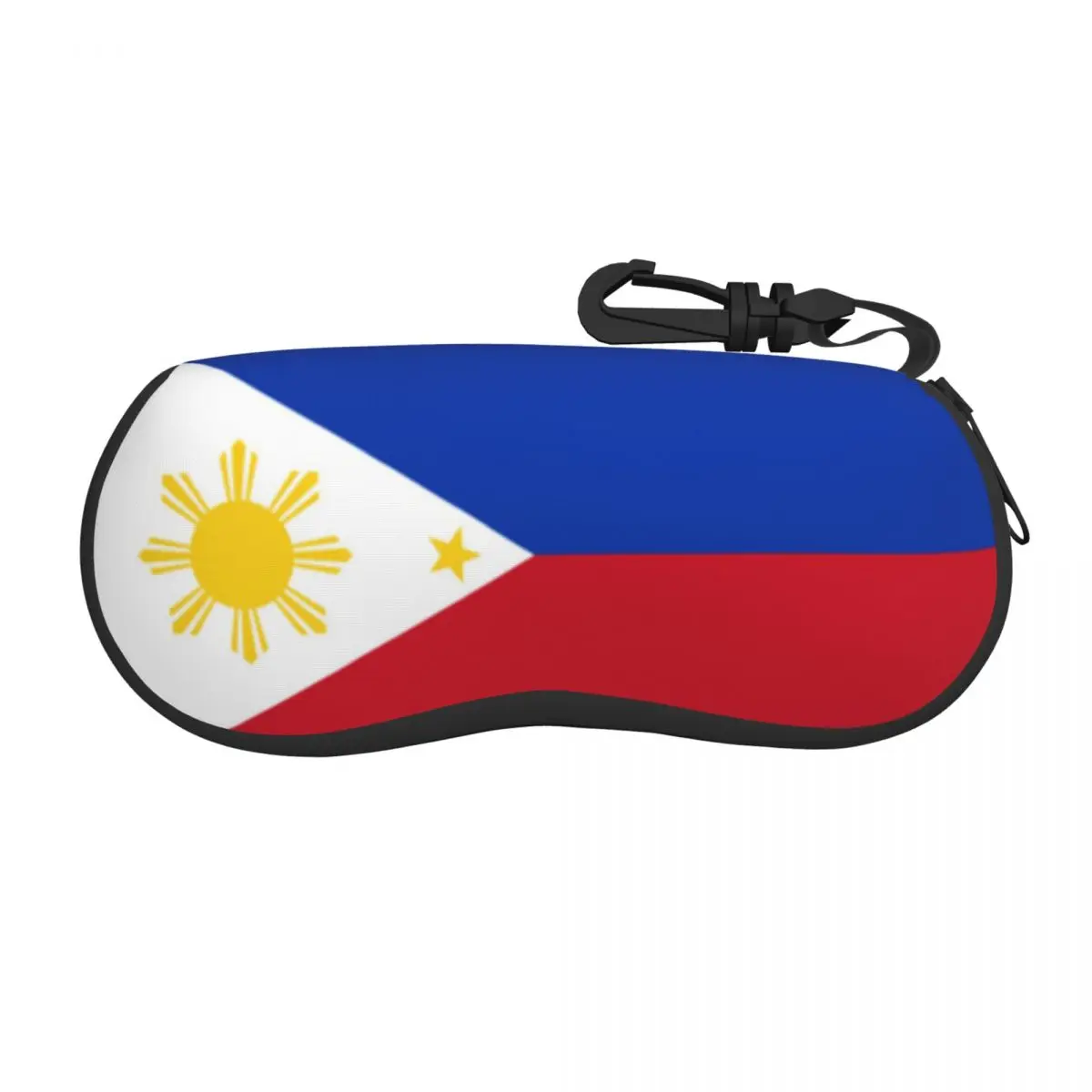 

Philippines Flag Filipino Glasses Case Portable Zipper Eyewear Storage Box Office Eyeglasses Box