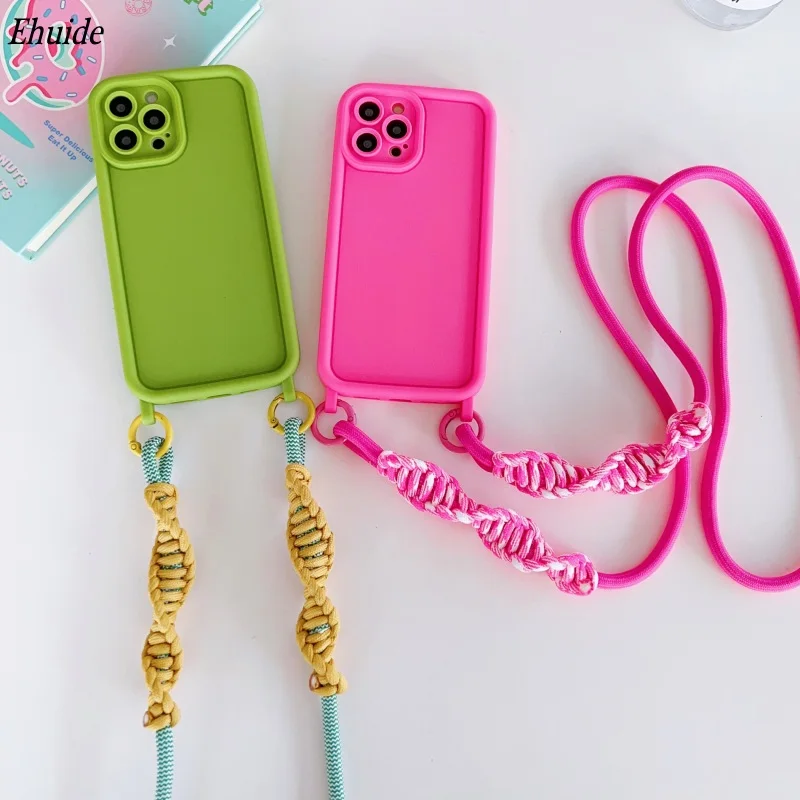 Crossbody Lanyard Case with Twist Strap and Lens Protection - Shockproof Cover