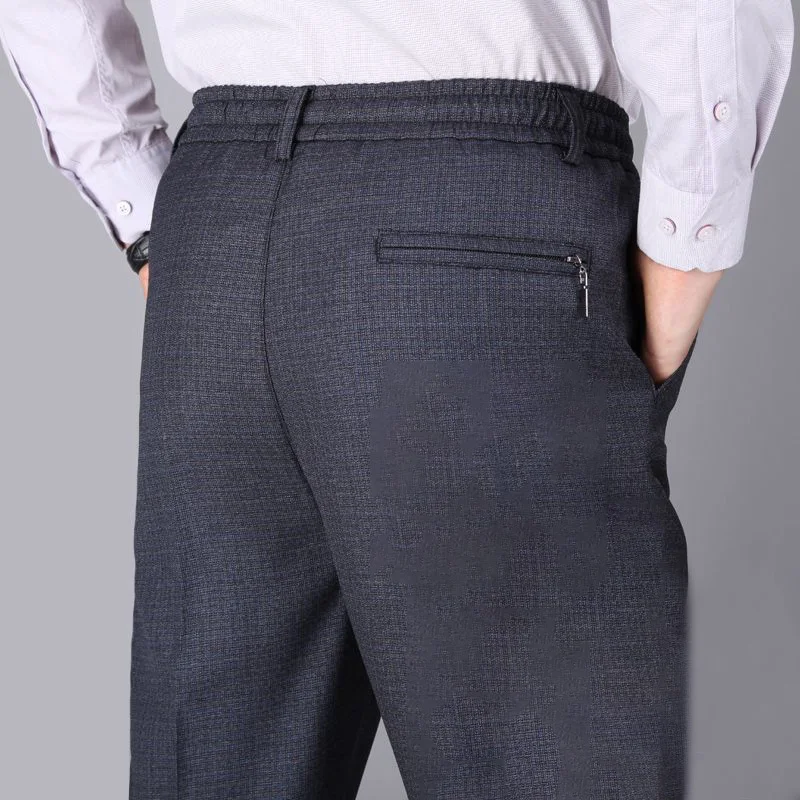 Fashion Loose Elastic Waist Spliced Pockets Zipper Pants Men's 2023 Autumn New Oversized Solid Color All-match Casual Pants