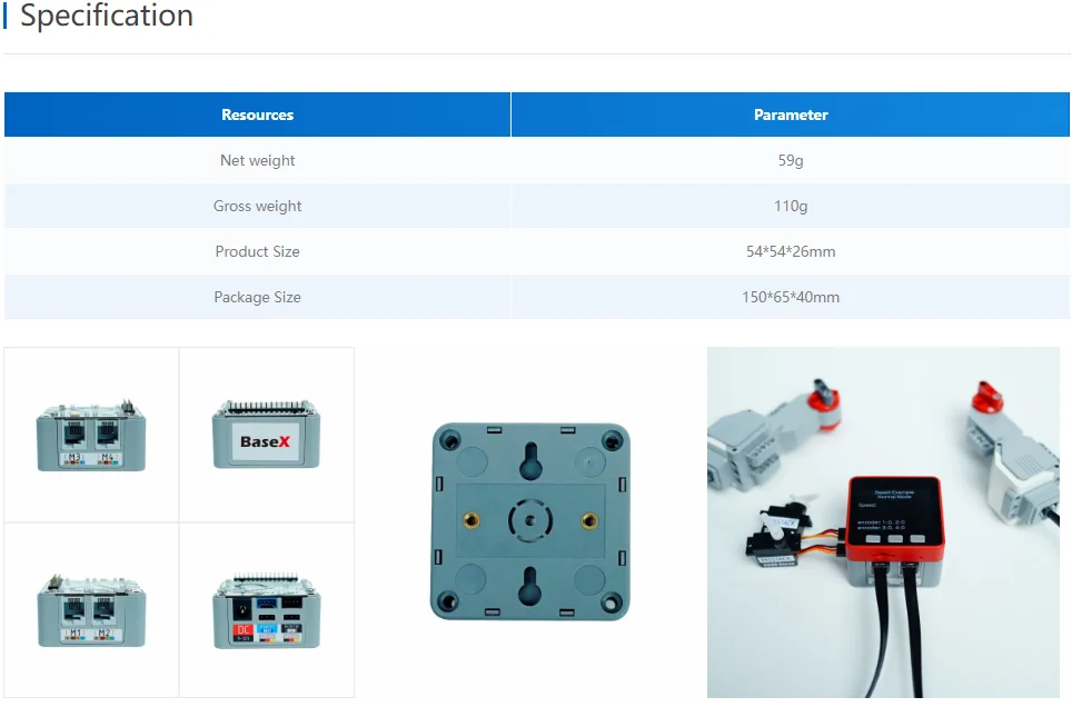 Official BaseX EV3 motor compatible base RJ11 interface