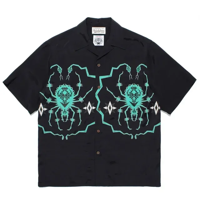 WACKO MARIA 2024ss New Spider Printing Shirts Men Woman