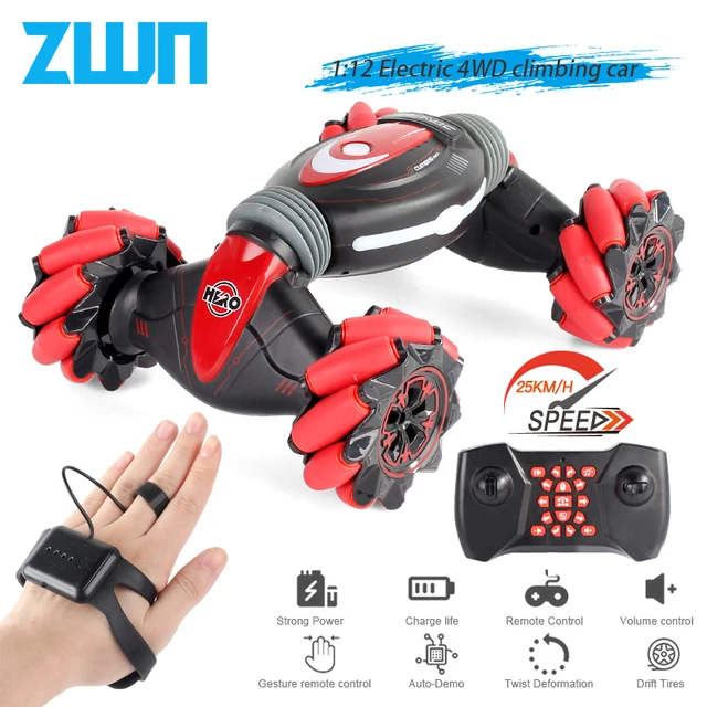 ZWN C1/ C1 MINI 4WD RC CAR Radio Gesture Induction 2.4G Toy Light Music Drift Dancing Twist Stunt Remote Control Car for Kids 1
