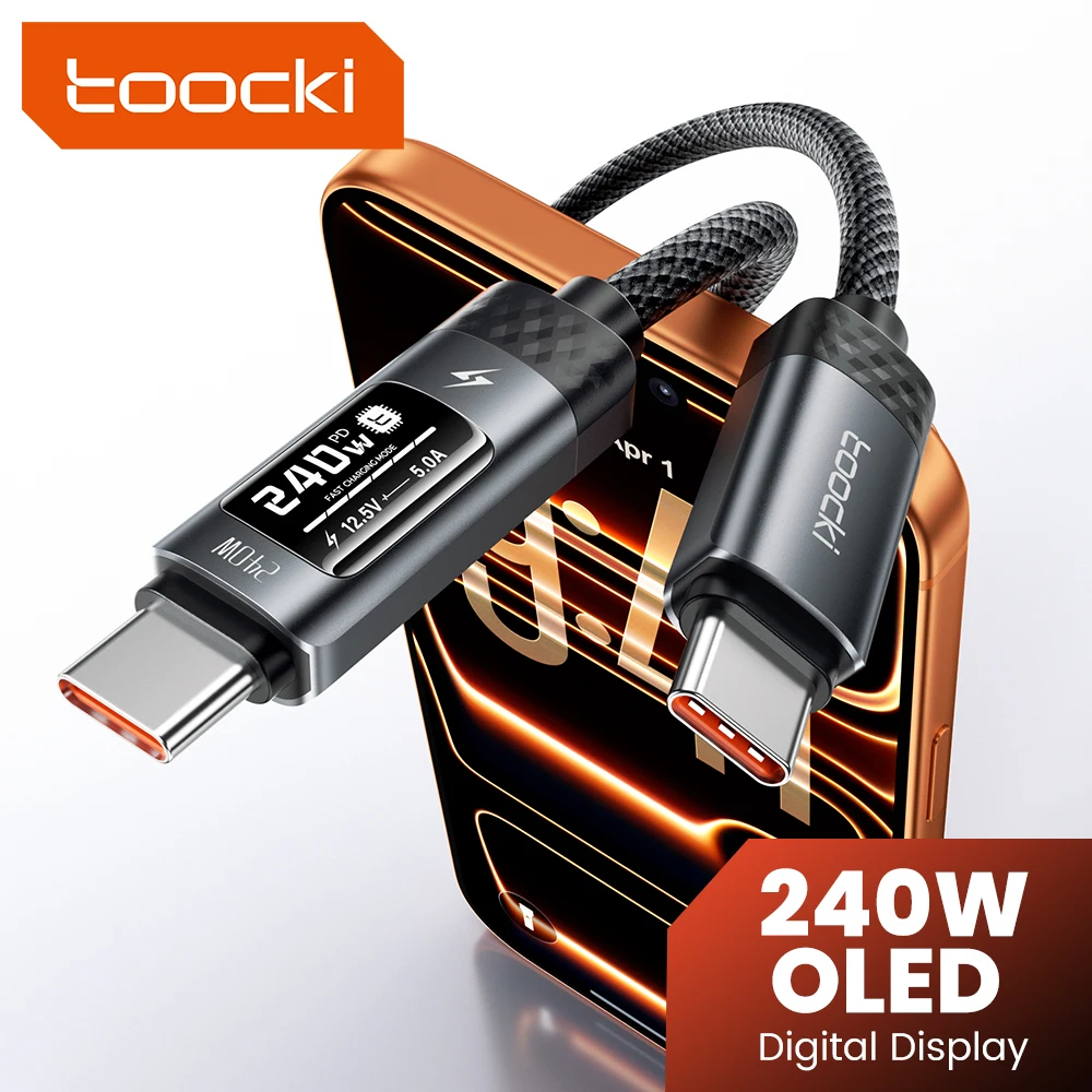 สายชาร์จเร็ว USB-C 240W พร้อมหน้าจอ OLED