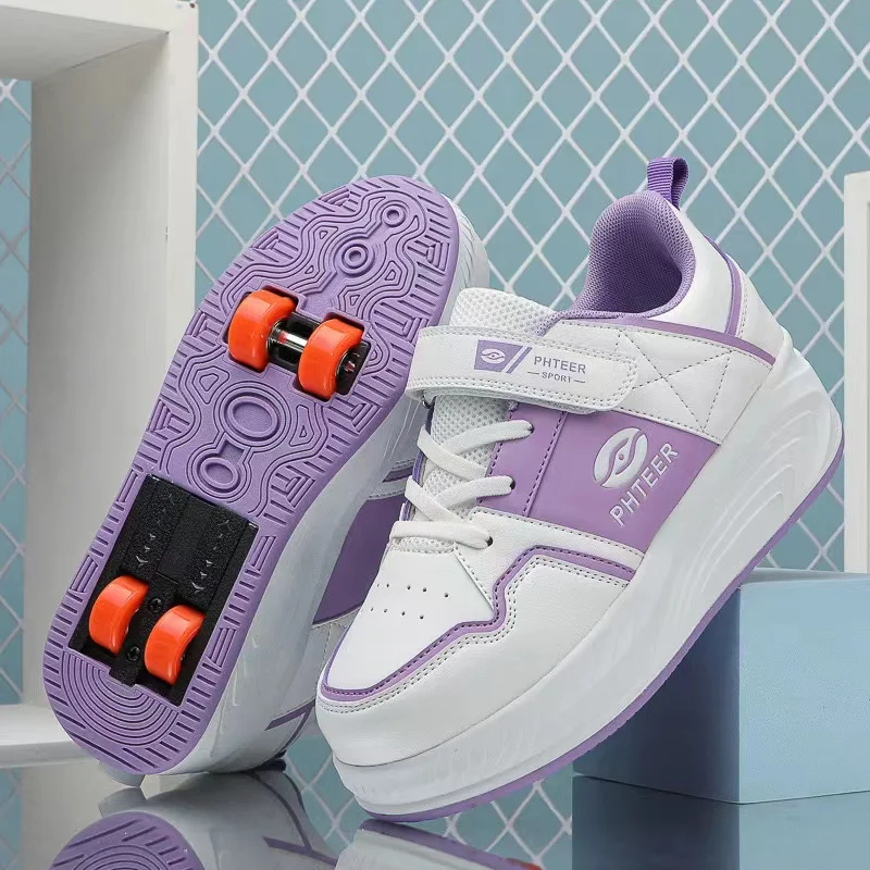 

Dual-purpose Walking Roller Skate Shoes Kids Children Toy Gift Games Boys Deformation 4 Wheels Sneakers Girls Boots