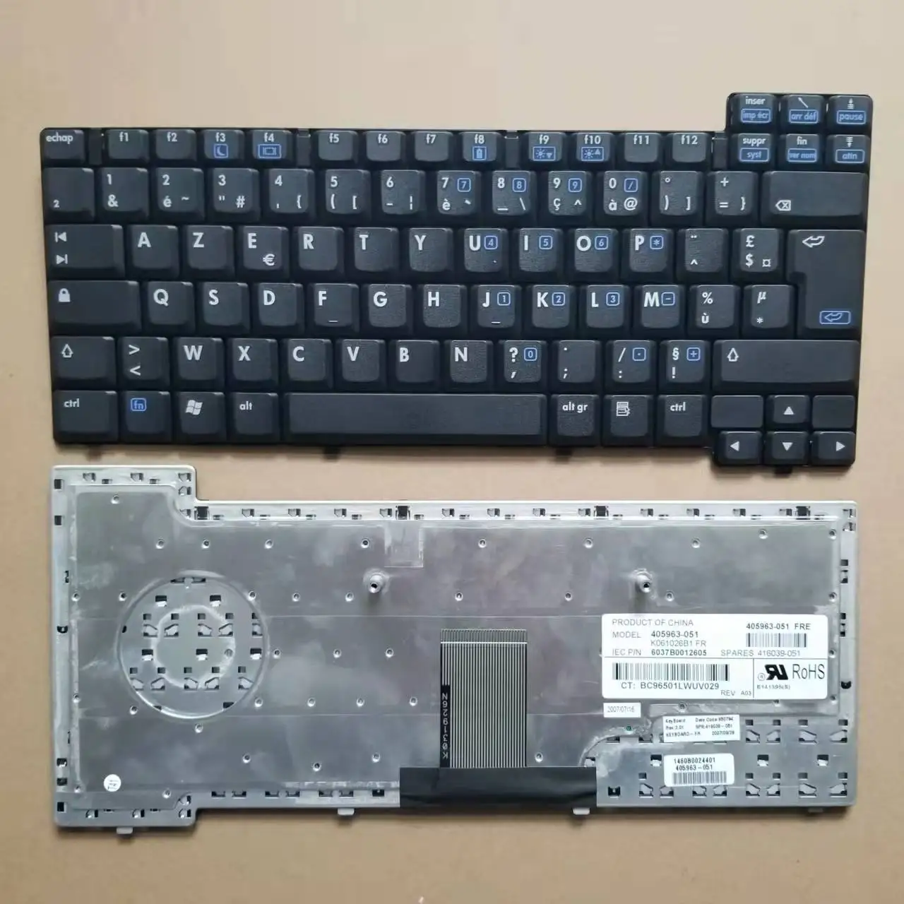 

New For HP NC6110 NC6100 NX6110 NX6120 Series French FR Clavier Laptop Keyboard Black 405963-051 K061026B1