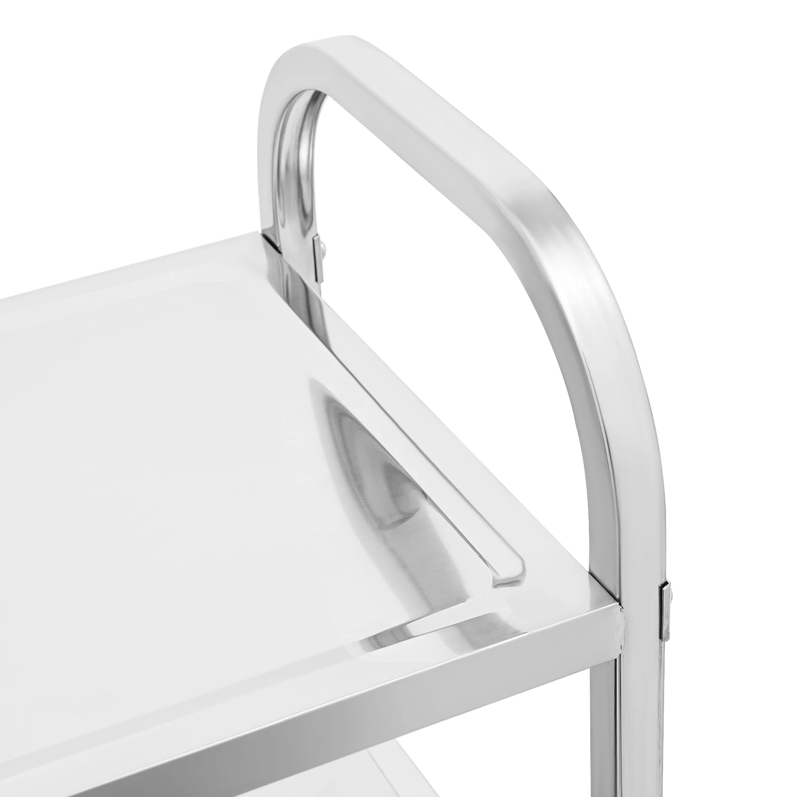 3 Tier Stainless Steel Kitchen Trolley Cart Utility Serving Storage Rolling Car Shelf Kitchen Trolley Car Cart