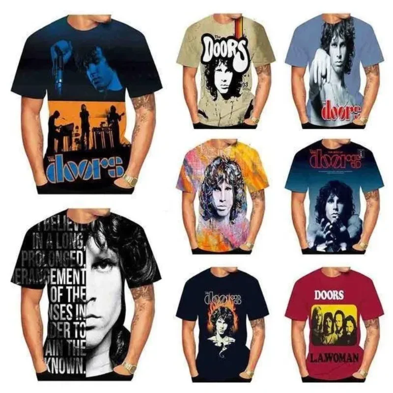 

2023 Hot Fashion Music Combination The Doors 3D Printed Men T-Shirt Hip-Hop Trendy Tops Tees Unisex T-Shirt Sports Shirt 2XS-6XL