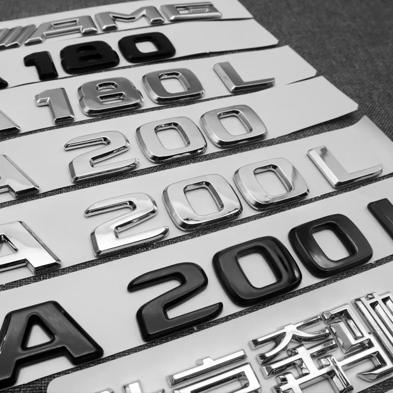 Mercedes Benz AMG A35 Turbo 4MATIC Emblem – Silber-Schwarz-Buchstaben, passend für W176 W177, Auto-Kotflügel, Kofferraum, hinten, hochwertiger Logo-Stick – Detail 3