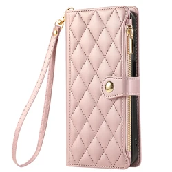 Luxury Zipper Leather Wallet Cover Case - S24Plus S25Plus (Rose)