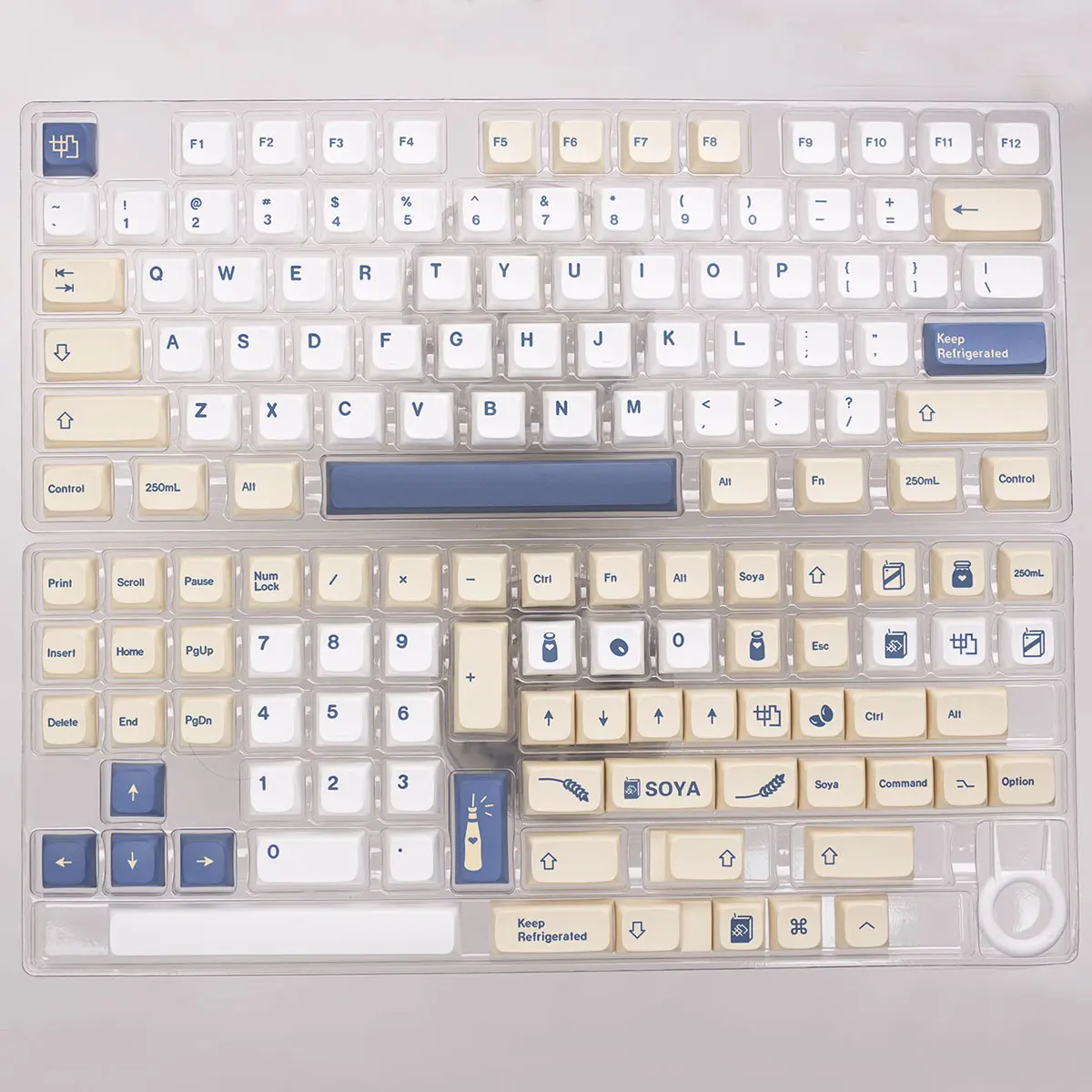 1 مجموعة XDA GMK حليب الصويا أغطية المفاتيح 144 مف...