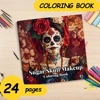 1pc 24 Pages Skull in Makeup Theme Coloring Book Art Craft Creative Expression Ideal Gift for Teens Adults 1