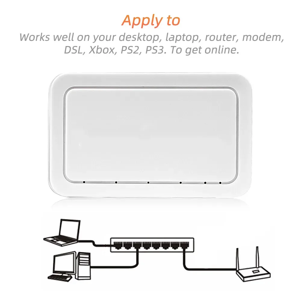 Network Switch 10/100/1000Mbps 5 Port Ethernet Mini Internet Splitter Desktop RJ45 Hub
