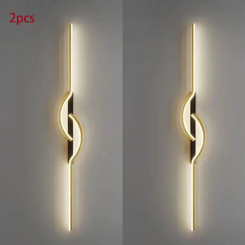

2pcs Minimalist LED Bedside Wall Lamp up down long Wall Lights For Bedroom Living Room TV Sofa Background Decor Wall light