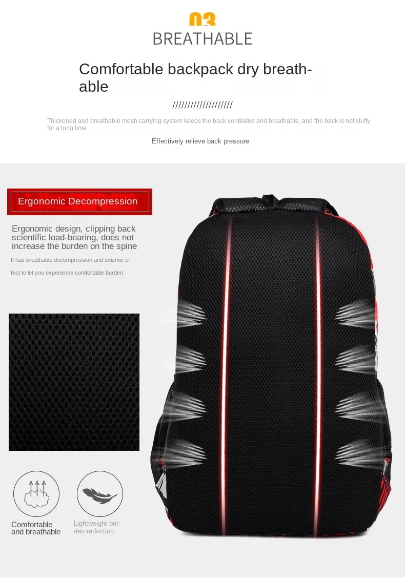 Neue Rucksack männer Große Kapazität Casual Sport Schule Tasche Mode Einfache Student Rucksack Reise Verdicken Doppel Schulter Taschen – Detail 6