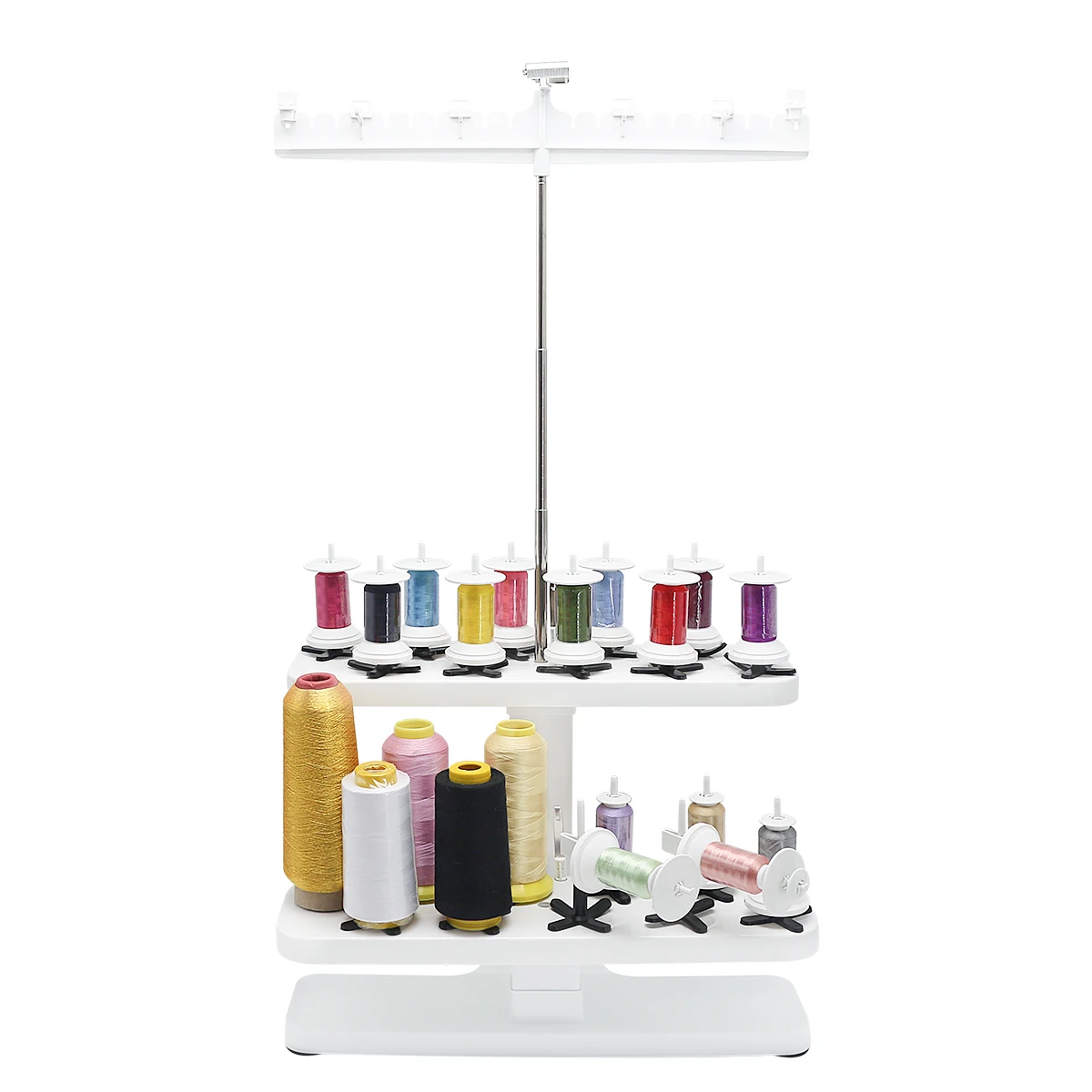 20 Spool Thread Stand Embroidery Machine Sewing Quilting Serger Machine Height Adjustable Cone Thread Holder Rack Universal