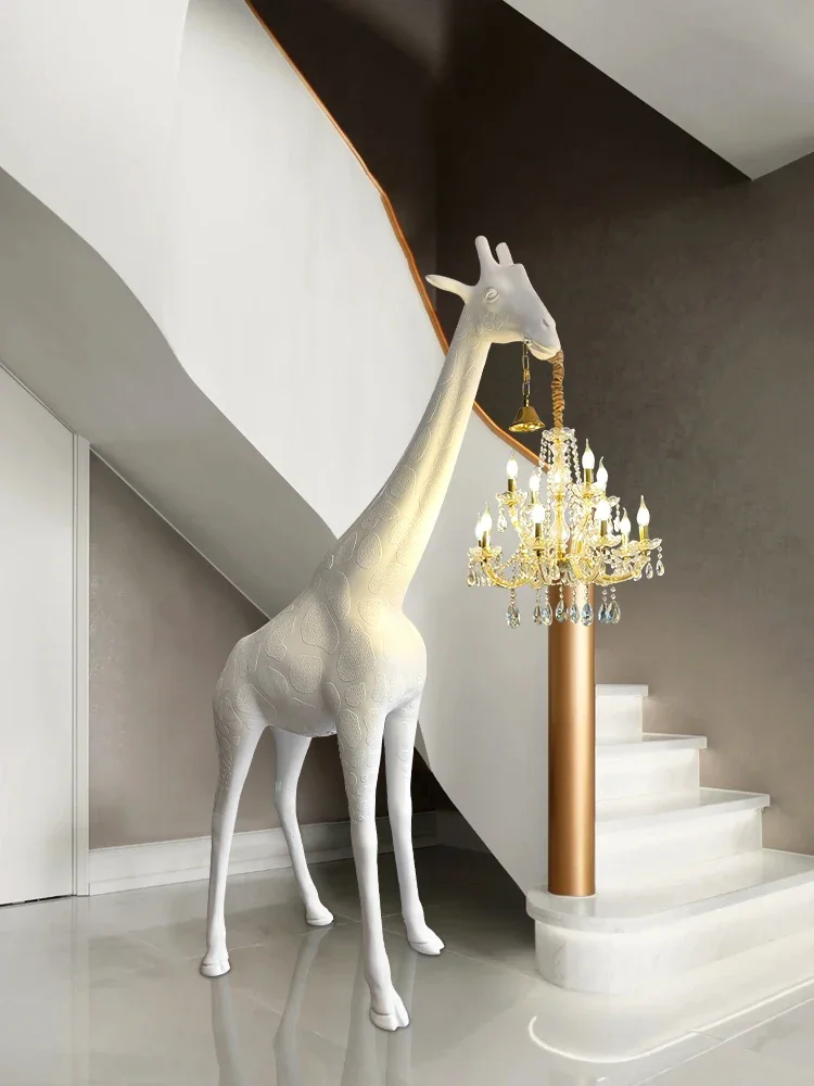 Nordic Animal Sculpture Giraffe Floor Lamp Creative Designer Exhibition Hall Hotel Lobby Sales Office Decoration Floor Lamp