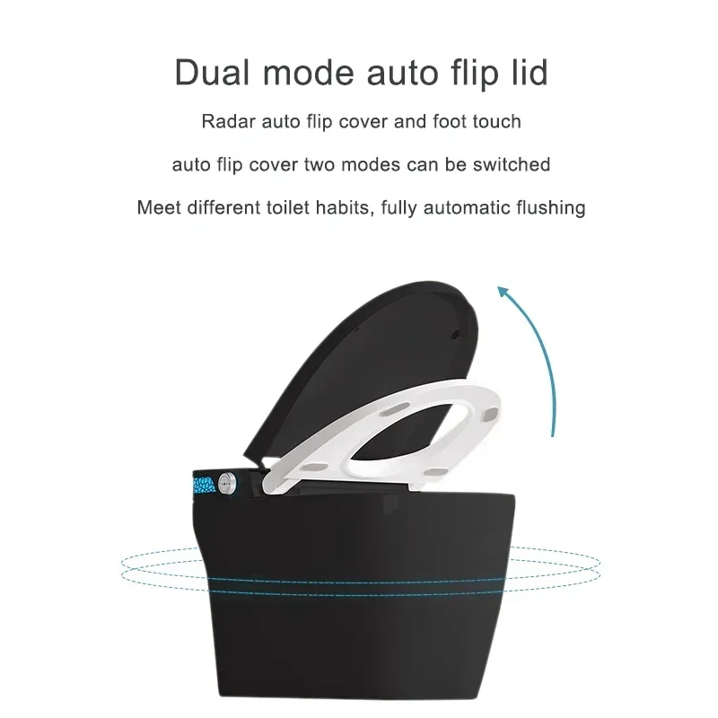 New Design Automatic Ceramic Bathroom Electric Black Smart Wc Toilet Bowl Bidet Intelligent with Remote Control
