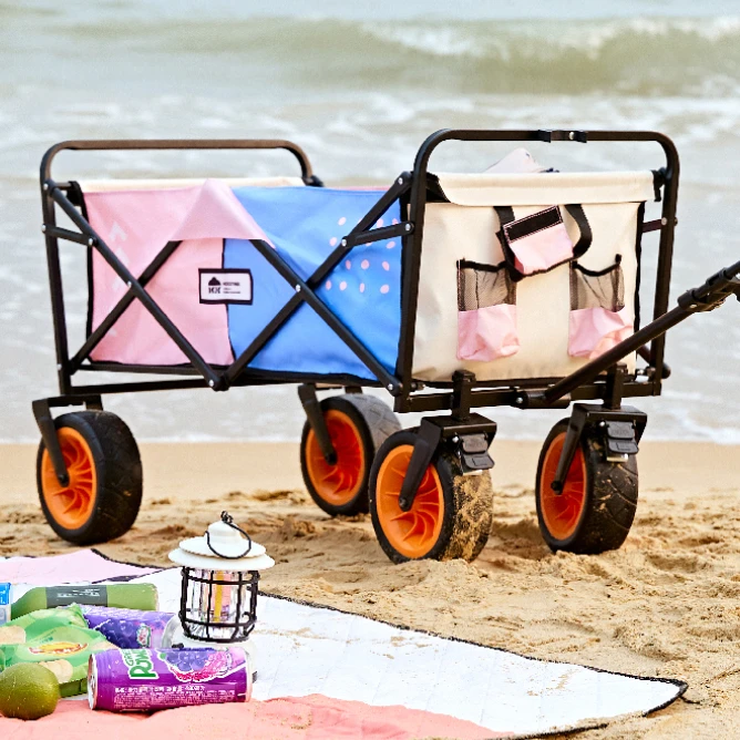 

KOCOTREE Wholesale Outdoor Camping Cart Portable Foldable Trolley Wagon Camping Car Picnic Equipment Trolley
