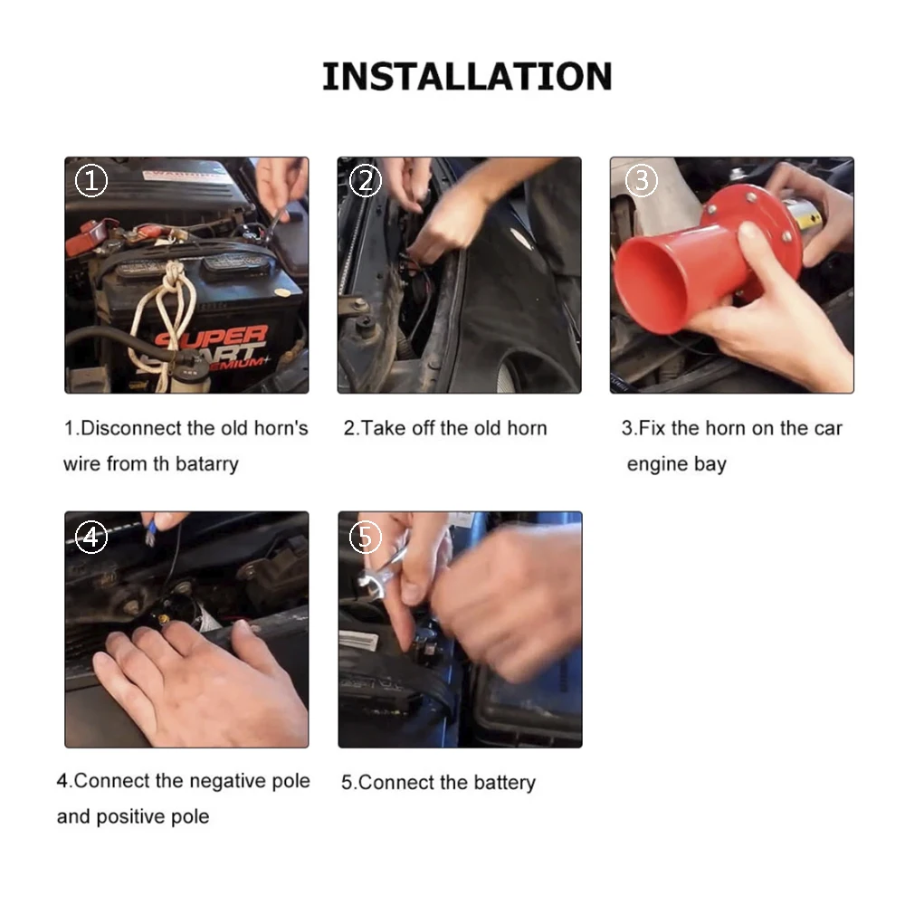 Car Air Horn 12V Vintage Classical Style 115dB For Ford Model T Motorbike
