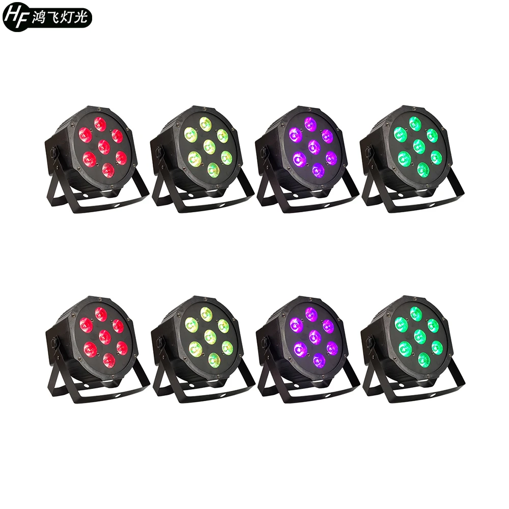 8 шт./7x12 Вт Светодиодный светильник RGBW 4 в 1 плоский dmx512 дискотека dj окрашивание