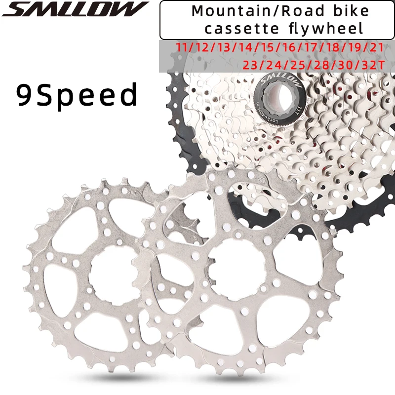 Smllow Cassetta Bicicletta Cricchetto Cog 11 12 13 14 15 16 17 18 19 21 23 24 25 28 30 32T Pignone 9 Velocità Pignone Bici 10V Cogset Sin