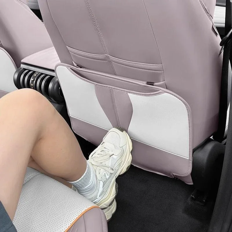 For BYD Yuan Plus Atto 3 2022-2025 Car Seat Back Anti Kick Protector Pad Leather Anti Dirty Protection Mat Interior Accessories