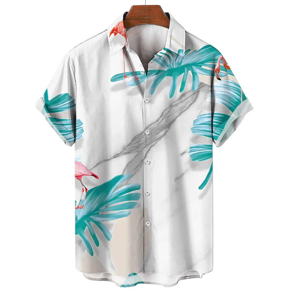 

Hot Sale New Hawaiian Shirt For Men Beach Holiday Short Sleeve T-shirt Lapel Buttons Men's Shirt Fashion Casual Clothes Blouse