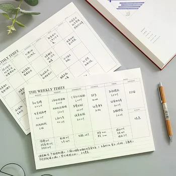 Agenda Settimanale e Mensile Non Datata, Quaderno A5, Pianificatore di Orari, Planner per Studio, Cancelleria per Ufficio e Scuola