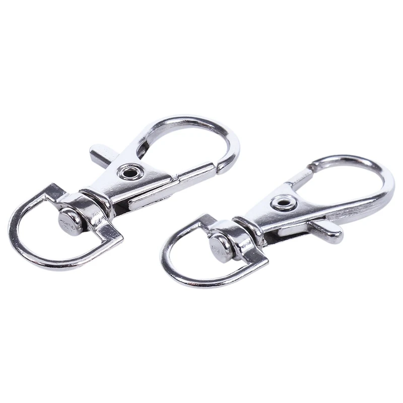 40Pcs Metal Lobster Trigger Swivel Clasp Hooks Clip Buckle Jewellery Making Arts Crafts Key Ring Keychain 35Mm